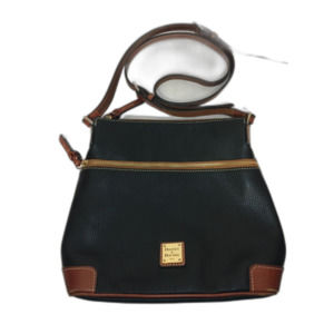 Dooney & Bourke Pebble Leather Crossbody Purse Black Brown GUC